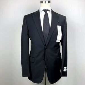 Calvin Klein‎ Mens Slim Fit Suit Jacket 44L Wool Blend Stretch Blazer F01011